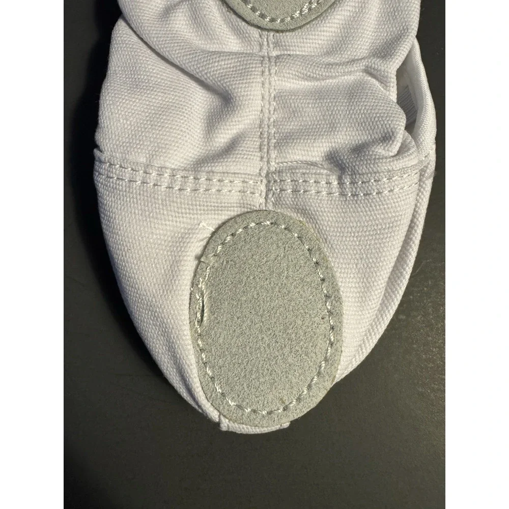 Girls White Ballet Slippers Canvas Dance Shoes Child 13M New Minor Stains